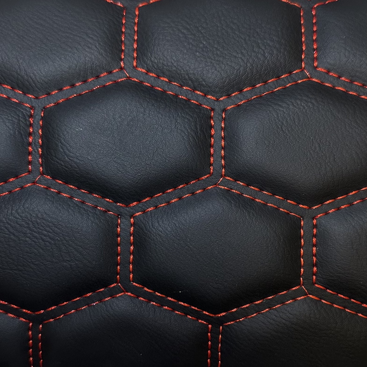Hexagon Style Quilted Vinyl Red & Black - Foam Superstore